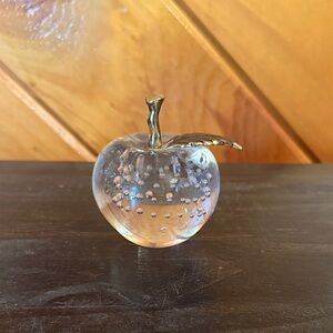 Elegant Glass Apple Paperweight (small)